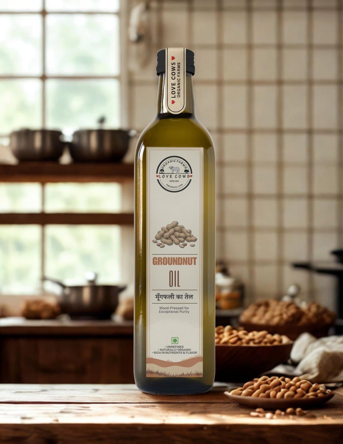Wood-Pressed Groundnut Oil