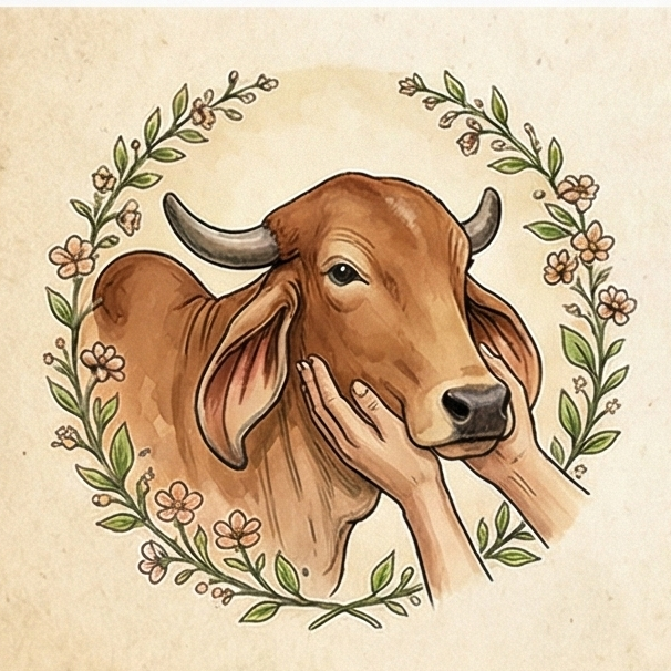 Gentle cows nurtured with love